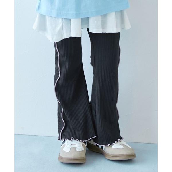 パンツ えらべる総柄＆メロウデザイン リブフレアパンツ キッズ 子供服 女の子
