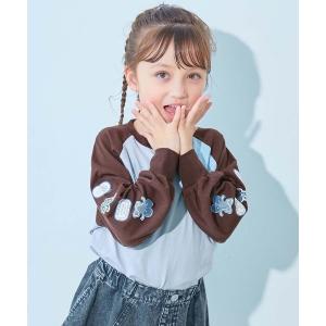 tシャツ 綿100％ デビラボ ガールズ 袖プリント BIGシルエット ラグラン 長袖Ｔシャツ キッズ 子供服 女の子
