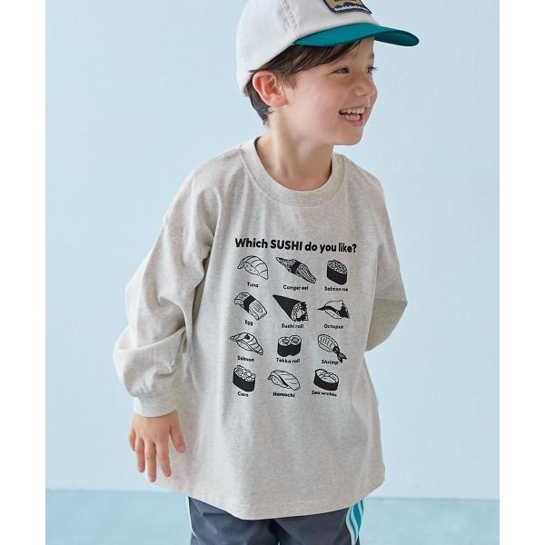 tシャツ 綿100％ デビラボ BIGシルエット プリント袖リブ 長袖Ｔシャツ キッズ 子供服 男の...