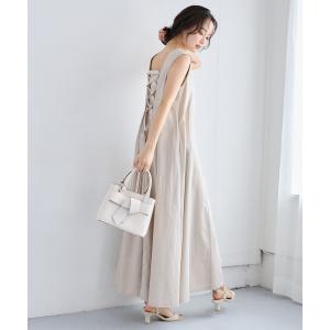 ワンピース 夏 バックレースアップAラインワンピース 1046898