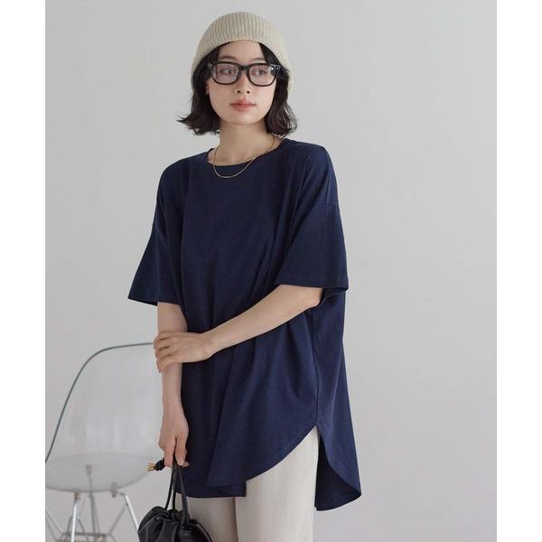 tシャツ 半袖 裾ラウンドビッグTEE レディース
