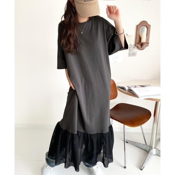 「Java」 Tシャツワンピース MEDIUM チャコール レディース