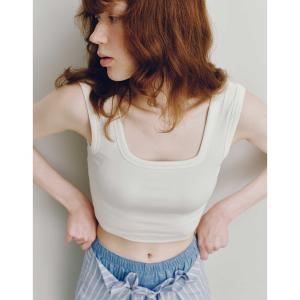 ワコール インナーシャツ 肌着 「OUR WACOAL×ADAM ET ROPE'」　カップ付きベアテレコショートタンクトップ レディース