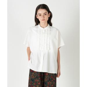 ブラウス シャツ 半袖 「コットンフリルドルマンブラウス」 レディース