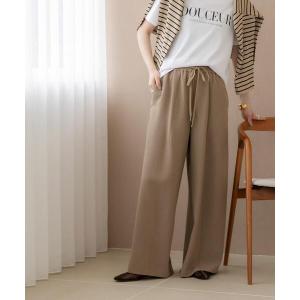 ワイドパンツ パンツ WEB限定/多機能素材 ギャザータックイージーパンツ(セットアップ可) レディース