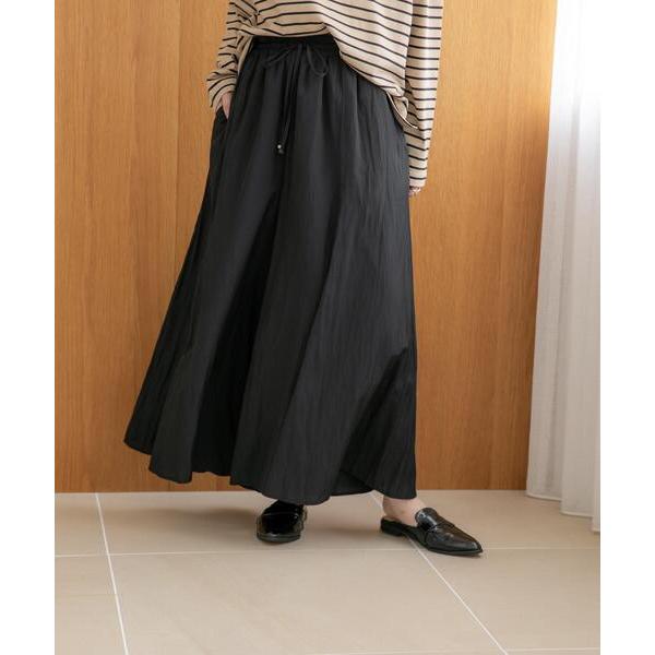 ワイドパンツ パンツ WEB限定/接触冷感機能 ギャザースカートパンツ レディース