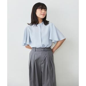 ブラウス シャツ 半袖 フレアスリーブブラウス レディース