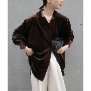 ブラウス シャツ バックタックベロアシャツ「by SON」 レディース