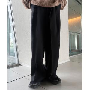 ワイドパンツ スラックス パンツ ツータックスラックス「by SON」 レディース