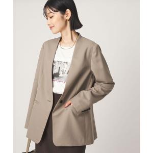 ジャケット ノーカラージャケット 「size SHORT/TALLあり」Greed グリード ノーラペル ジャケット ウォッシャブル レディース