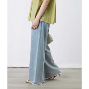 ワイドパンツ ジーンズ デニム デニムパンツ LC/LLL 10ozデニム/ツイル2トーンバイカラーパンツ レディース