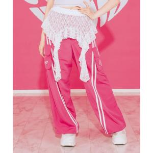 ワイドパンツ パンツ Rｕｕ×ＬＯＶＥＡＮＡＰ　レース付ラインワイドパンツ キッズ 子供服 女の子
