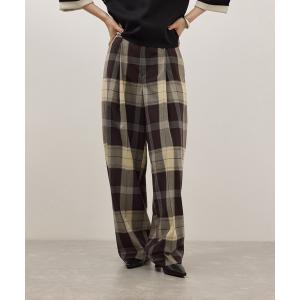 スラックス パンツ TWトロチェックスラックス/防シワ レディース