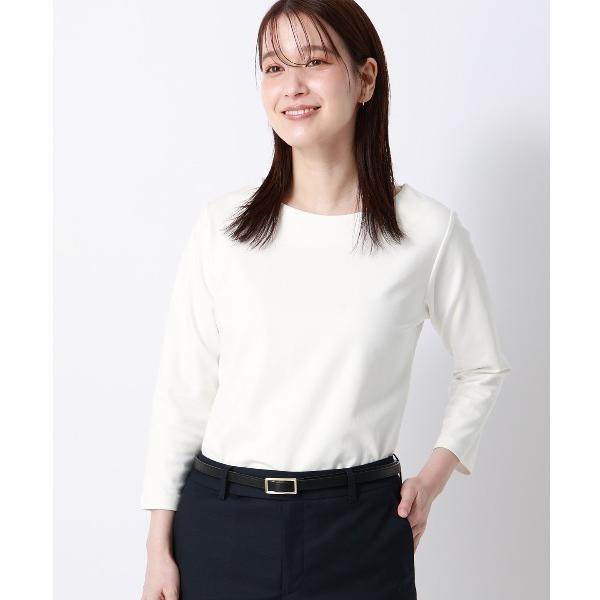 ブラウス シャツ ボートネックプルオーバー／7分袖／ウォッシャブル／接触冷感／UVカット／透け防止／...