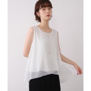 タンクトップ ノースリーブ シフォンレイヤードタ...の商品画像