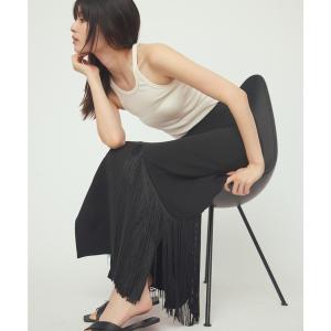 ロング スカート アシンメトリー フリンジ ロングスカート