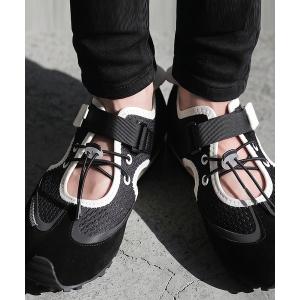 厚底 アンティカ antiqua サンダル 厚底 配色 メッシュ スポーツサンダル レディース
