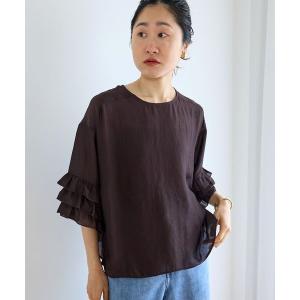 ブラウス シャツ 夏 袖フリルブラウス レディース