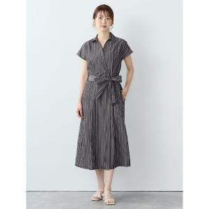 ワンピース ストライプシャツワンピース