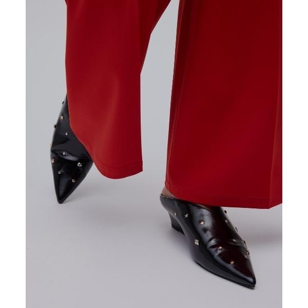 サンダル 夏 ミュール POINTED TOE WEDGE SOLE MULES レディース