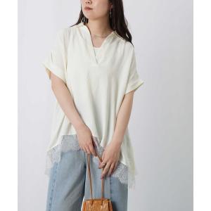 tシャツ LC/LLL 裾レーススキッパープルオーバー レディース