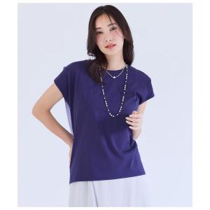 tシャツ 「接触冷感」シルケットストライプ 前後切替えプルオーバー レディース