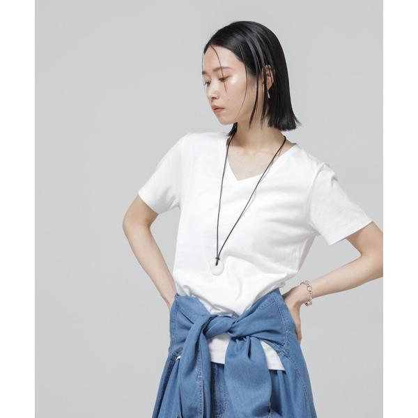 「NANO universe」 半袖Tシャツ S ホワイト レディース