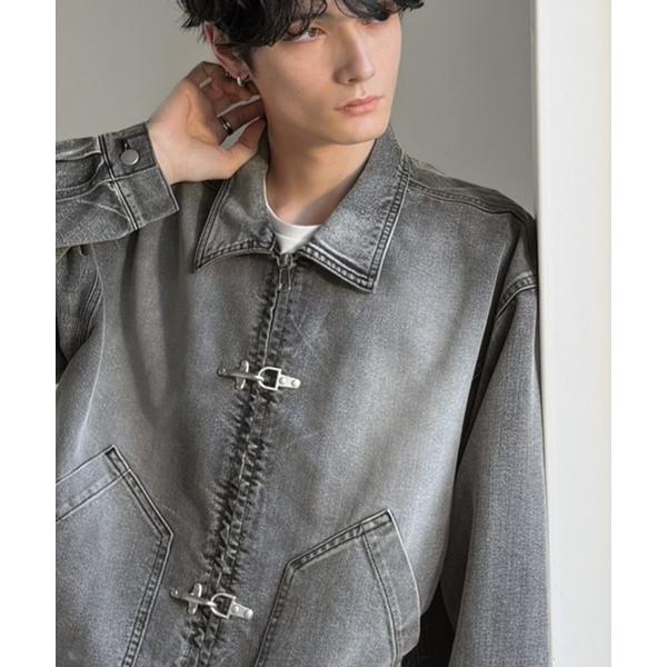 「Java」 デニムジャケット MEDIUM グレー メンズ