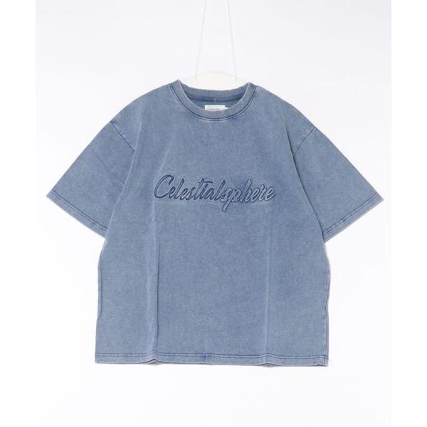 tシャツ ATELANE硫化染 トラ刺繍、ロゴ エンボス、S/S TEE メンズ レディース