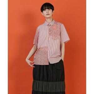 ブラウス シャツ 半袖 フラパッチシャツ レディース メンズ