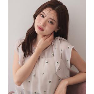 フリルリボン刺繍ブラウス
