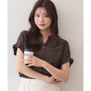 ブラウス シャツ 半袖 「接触冷感／吸水速乾」タックスキッパーブラウス「防シワ／イージーアイロン／洗濯機OK／9col」 レディース
