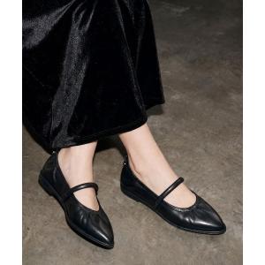 パンプス アッシュ「BELLA」ストラップパンプス フラット メリージェーン ソフトレザー ポインテッドトゥ 1.5cmヒール