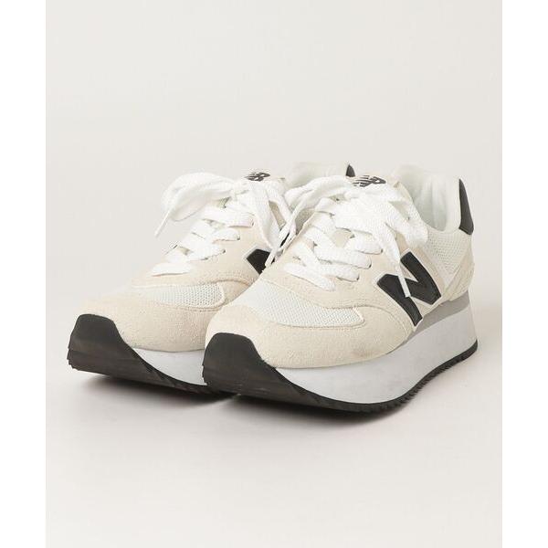 「New Balance」 ローカットスニーカー 24.5cm ベージュ レディース