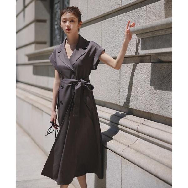 「NATURAL BEAUTY BASIC」 半袖ワンピース MEDIUM ブラウン レディース