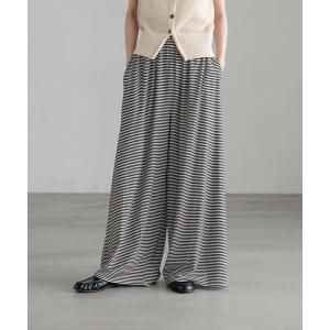 パンツ ボーダーカットギャザーパンツ 1056895 レディース