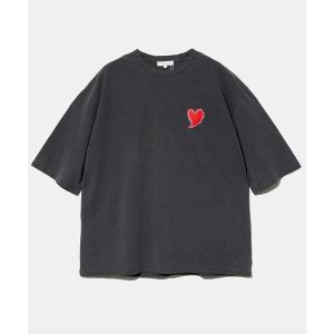 tシャツ Revo./レヴォ　ハートエンブロイ ピグメント加工 SS Tee メンズ レディース