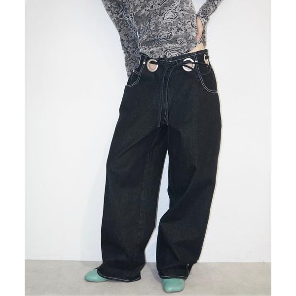 「musubore」 デニムパンツ 0 ブラック レディース