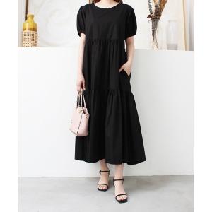 「MODE ROBE」 半袖ワンピース FREE ブラック レディース