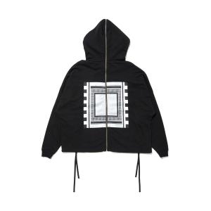 「STUDIO SEVEN」 ジップアップパーカー MEDIUM ブラック メンズ