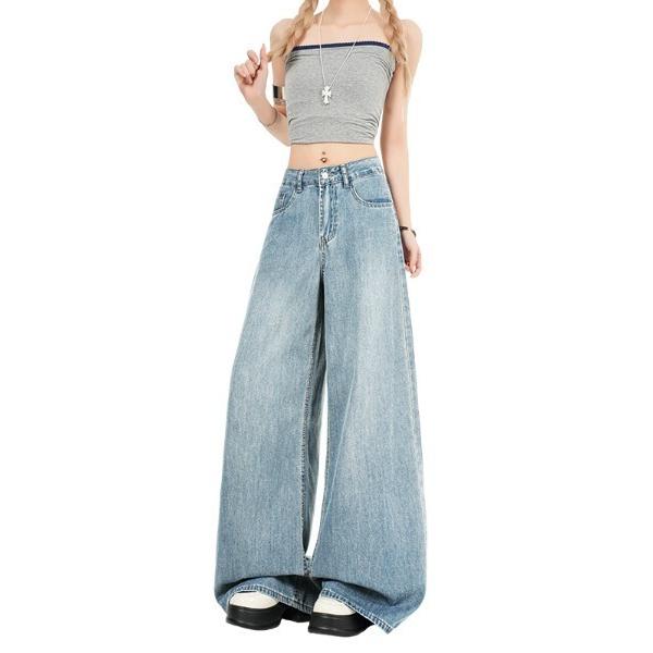 ワイドパンツ ジーンズ デニム デニムパンツ テンセル 接触冷感 ワイドデニムパンツ レディース
