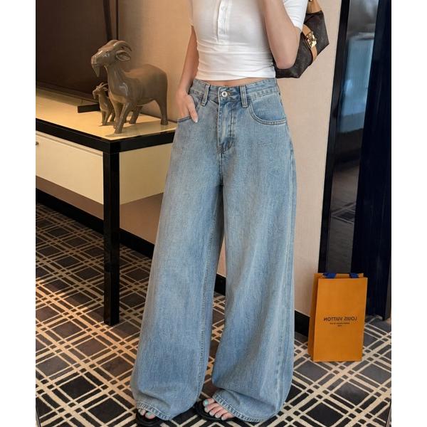 ワイドパンツ ジーンズ デニム デニムパンツ テンセル 接触冷感 ワイドデニムパンツ レディース