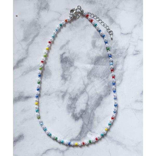 ネックレス YU-KA:カラフルビーズ＆パールネックレス Colorful Bead ＆ Pearl...