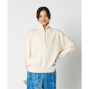 ニット セーター HALF ZIP KNIT PULLOVER / ミドルジャージーニットプルオーバー レディース