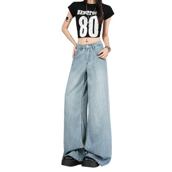 ワイドパンツ ジーンズ デニム デニムパンツ テンセル 接触冷感 ワイドデニムパンツ レディース