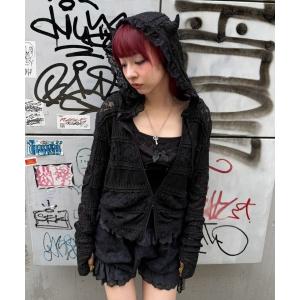 パーカー DEVIL HORN LACE フーディー レディース メンズ