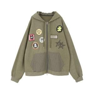 パーカー COVERED IN PATCHES ZIP フーディー レディース メンズ