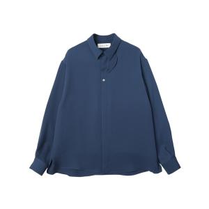 シャツ Double Satin Minimal Chin Tab Long Sleeve Shirt メンズ レディース