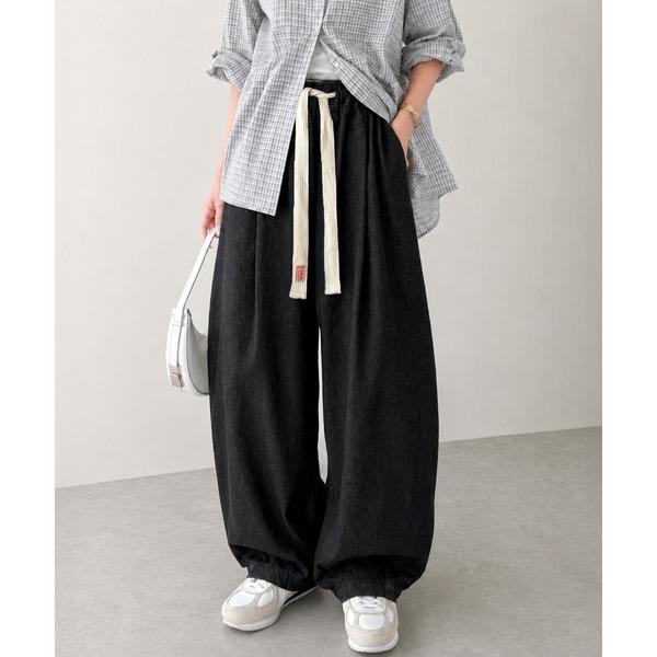 「Java」 サルエルデニムパンツ MEDIUM ブラック レディース