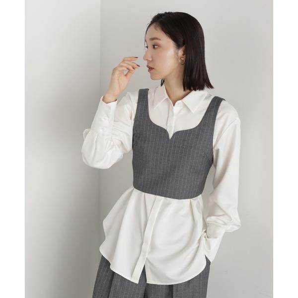 「NATURAL BEAUTY BASIC」 ノースリーブブラウス FREE グレー レディース